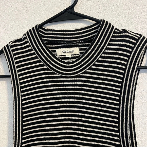 Madewell Mockneck Maxi‎ White/Black Sleeveless Dress size M - Picture 3 of 6